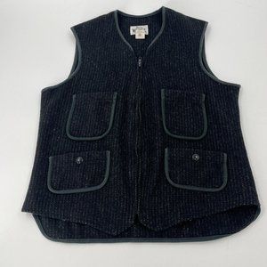 Vintage Woolrich Men's Vest 38 Wool Blend Zip Up Patch Pockets Rear Cinch USA